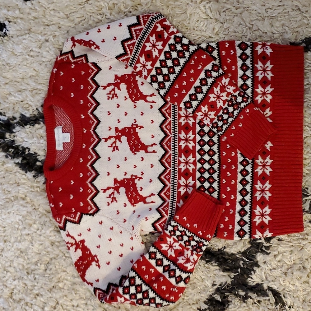 Girls Medium Charter Club Holiday Reindeer Snowflake Sweater